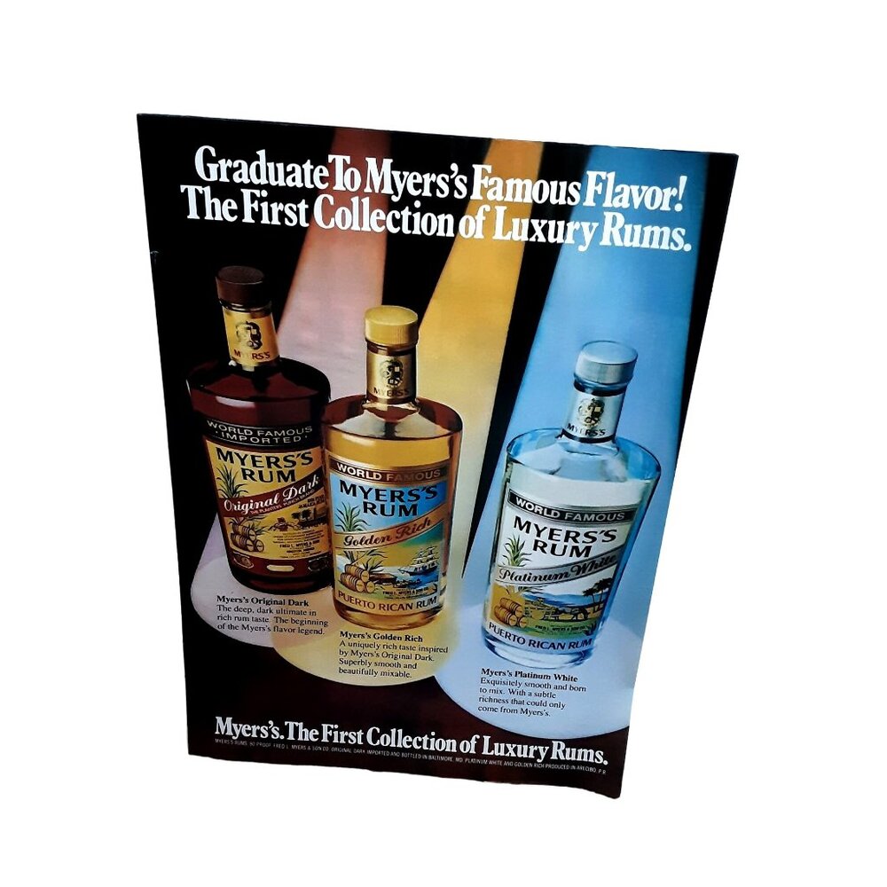 1981 Myers Rum Luxury Rums Original Print Ad
